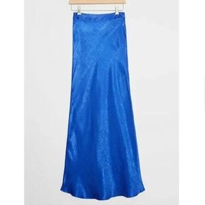 Anthropologie Hutch "Isla" Blue Satin Maxi Skirt